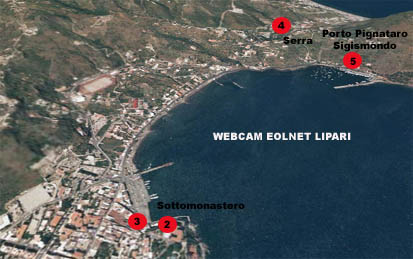 Posizione webcam Eolnet a Lipari Isole Eolie